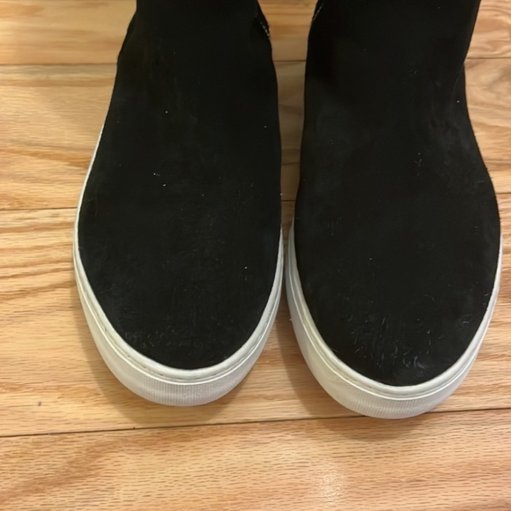 J Slides Antonia Black Suede faux Fur Boots Sz 10 - Picture 8 of 15